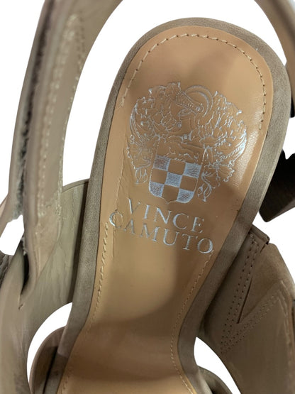 Size 6 Vince Camuto Womens Brown Suede Sandals Bebendy 3" Block Heel