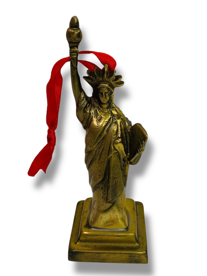 Restoration Hardware Brass Statue of Liberty Figure Tabletop or Hanging 5 Inch