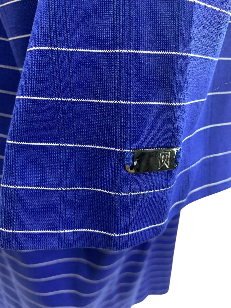 XL Nike Mens Tiger Woods Collection Blue Striped Golf Polo Shirt