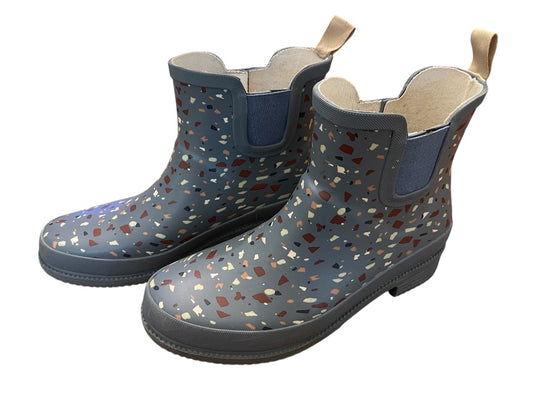 Size 8 Lucky Brand Reigney Terrazzo Rain Ankle Boot Blue Womens