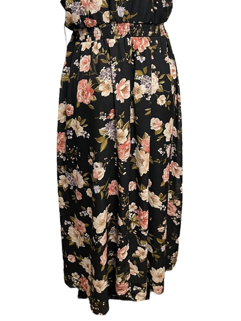 1X Just Found Floral Spaghetti Strap Lined Maxi Dress New