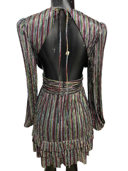2 Rebecca Vallance Women's Black Metallic Ronnie Cutout Mini Dress