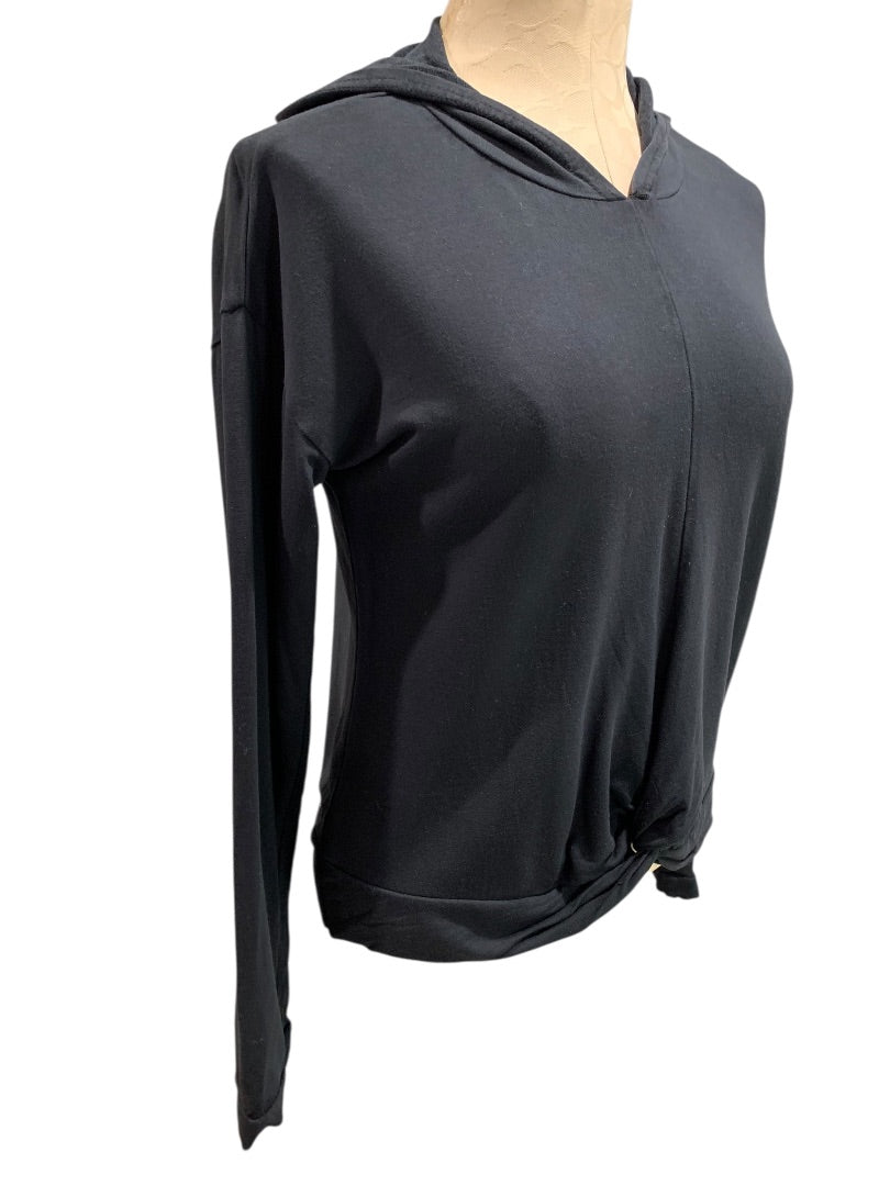 XL Zella Womens Black Twist Hem Pullover Hoodie Activewear