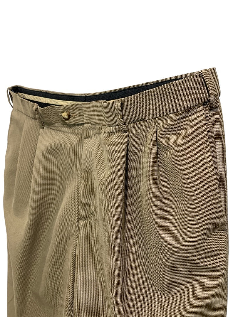 38 x 32 Croft & Barrow Mens Dress Pants Brown Black Micro Houndstooth
