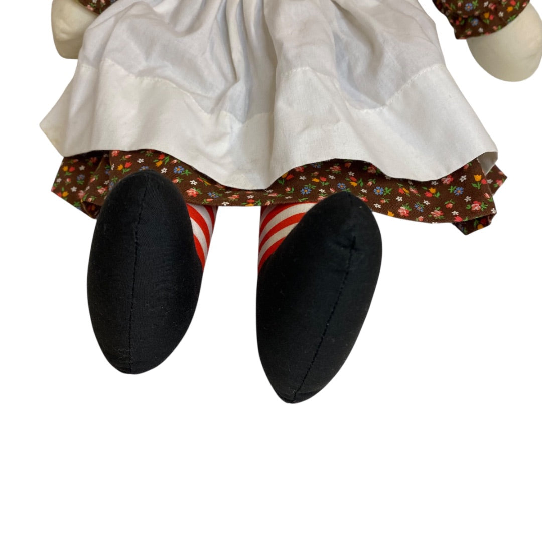 Vintage Raggedy Ann Rag Doll Handmade  18" Embroidered Face
