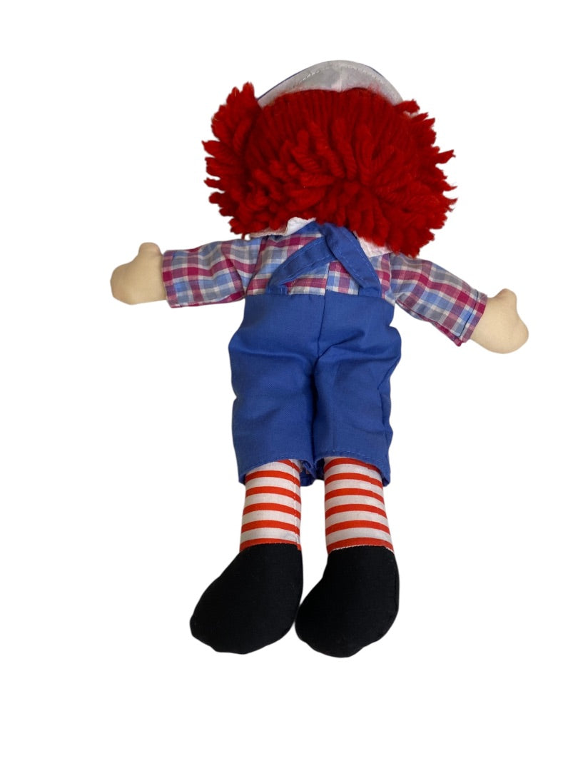 Vintage Raggedy Andy Rag Doll 12" Button Eyes Embroidered Face