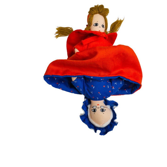 Vintage Topsy Turvy Doll Red Riding Hood Granny 8" Flip Toy