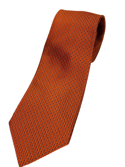 Banana Republic Mens Woven Silk Necktie Tie Orange Black 3.75" Width 58" Length