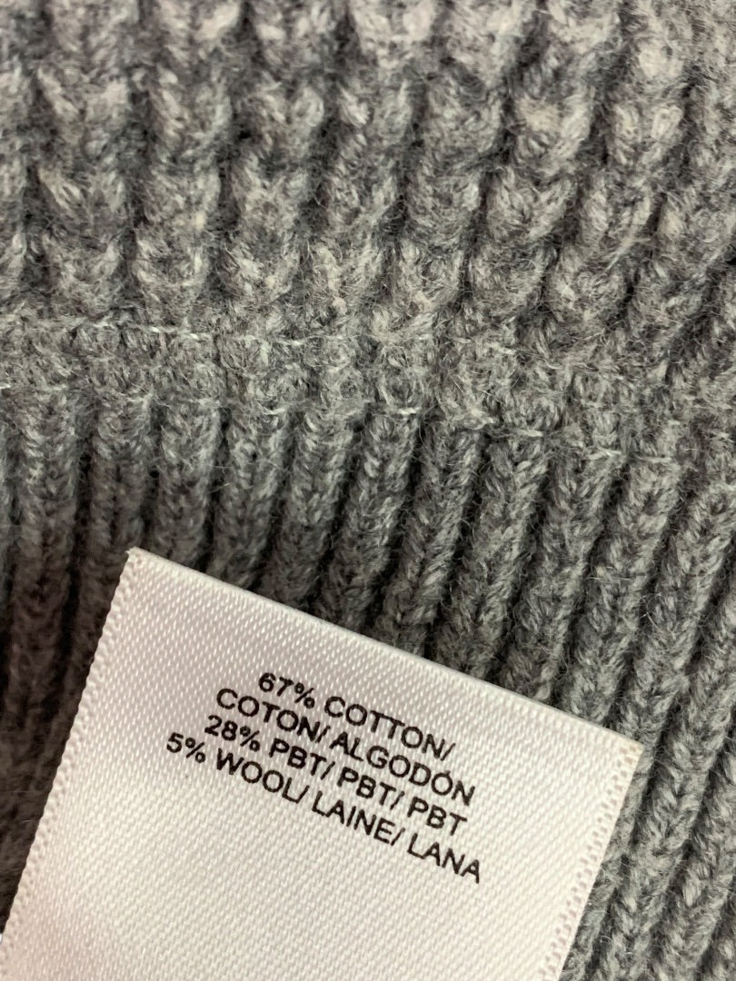 Large Lucky Brand Mens Waffle Knit Sweater Gray Crewneck