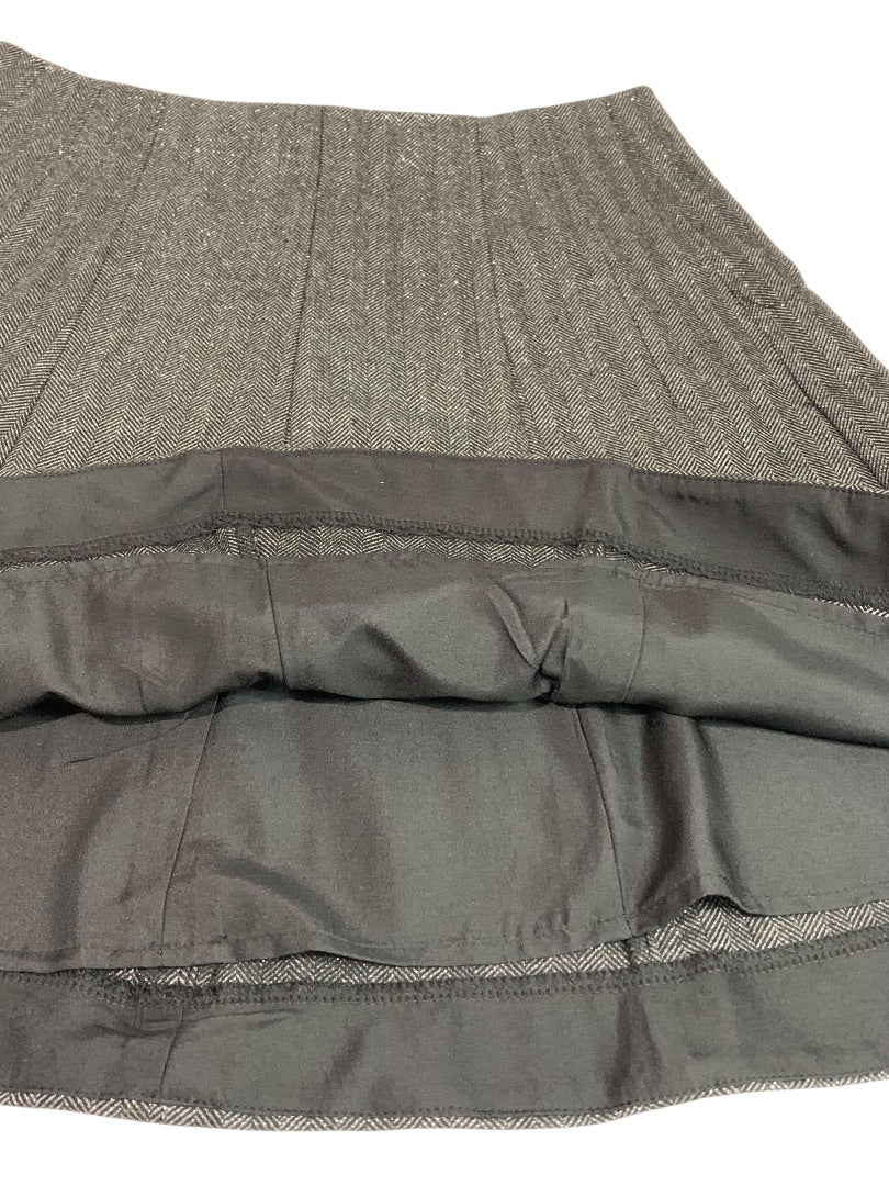 Size 2P Loft Petites Black Silver Herringbone A-Line Skirt