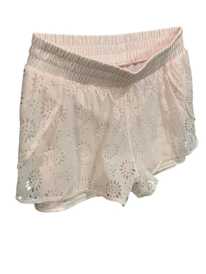 Medium Aerie Womens New Lasercut Shorts Pink Pull On