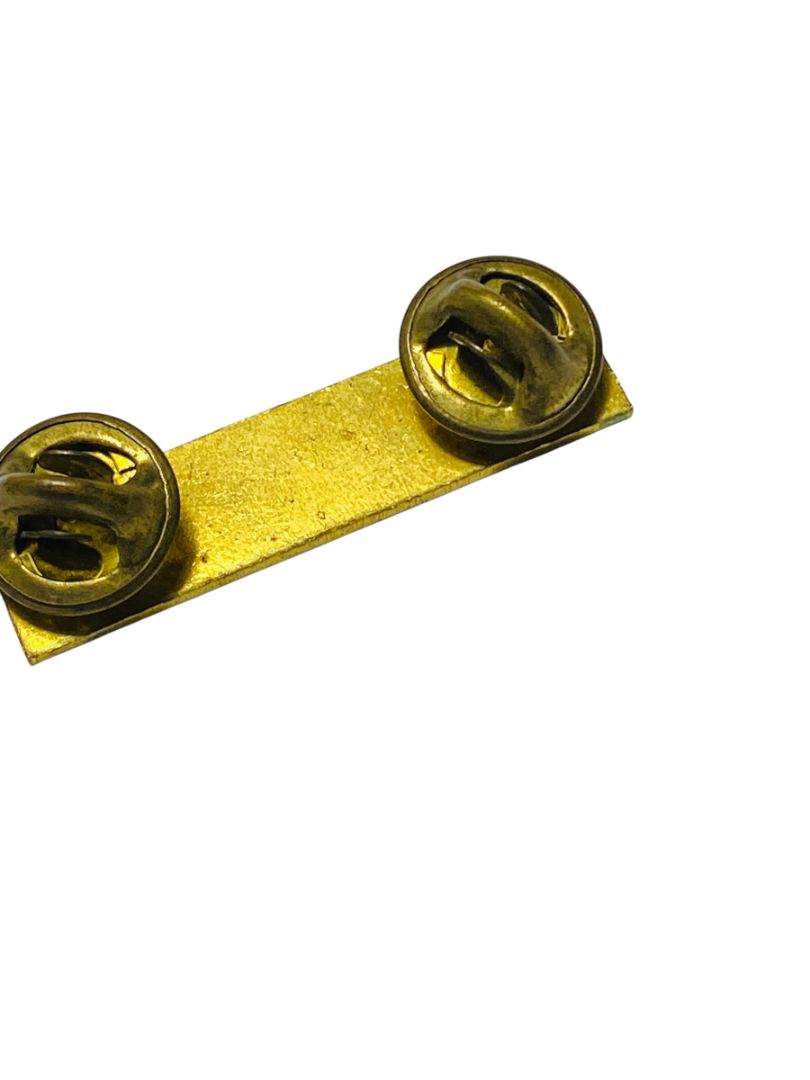 Vintage Bar Pin Organization Blue Goldtone 1.5" Double Butterfly Back