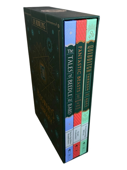 Box Set of 3 Hogwarts Library JK Rowling Quidditch Fantastic Beedle the Bard