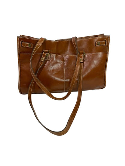 Patricia Nash Olivenza Brown Smooth Leather Tote Shoulder Bag
