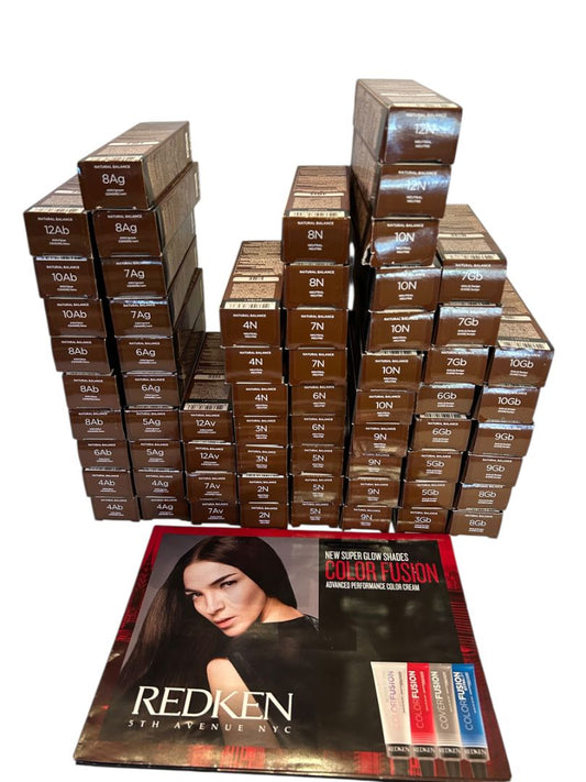 Lot of 64 Redken Color Fusion Hair Colors 2.1 oz New Natural Balance Shades Assorted