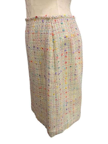 Size 8 Le Suit Womens Tweed Skirt Suit Jacket Grosgrain Trim