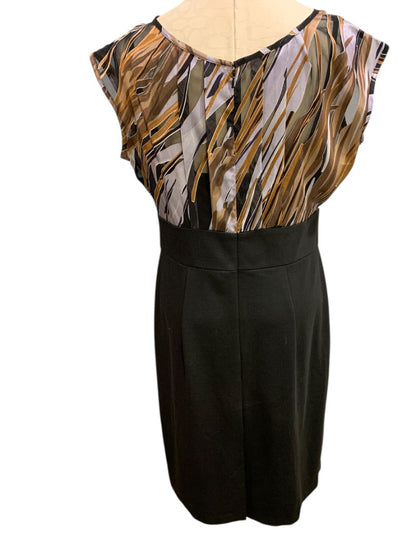 Size 14 AGB Dress New Black Skirt Metallic Color Sheer Bodice Lined