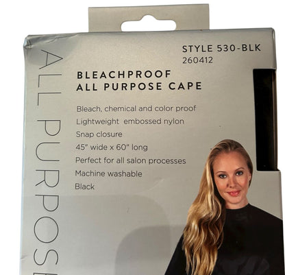 Betty Dain Hair Salon Cape Bleachproof All Purpose Styling Cape Black