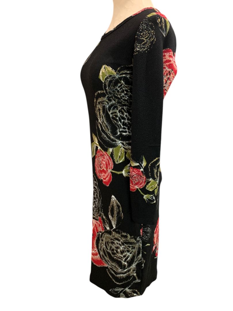 Small LulaRoe Elegant Debbie Fitted Stretch Rose Print Dress