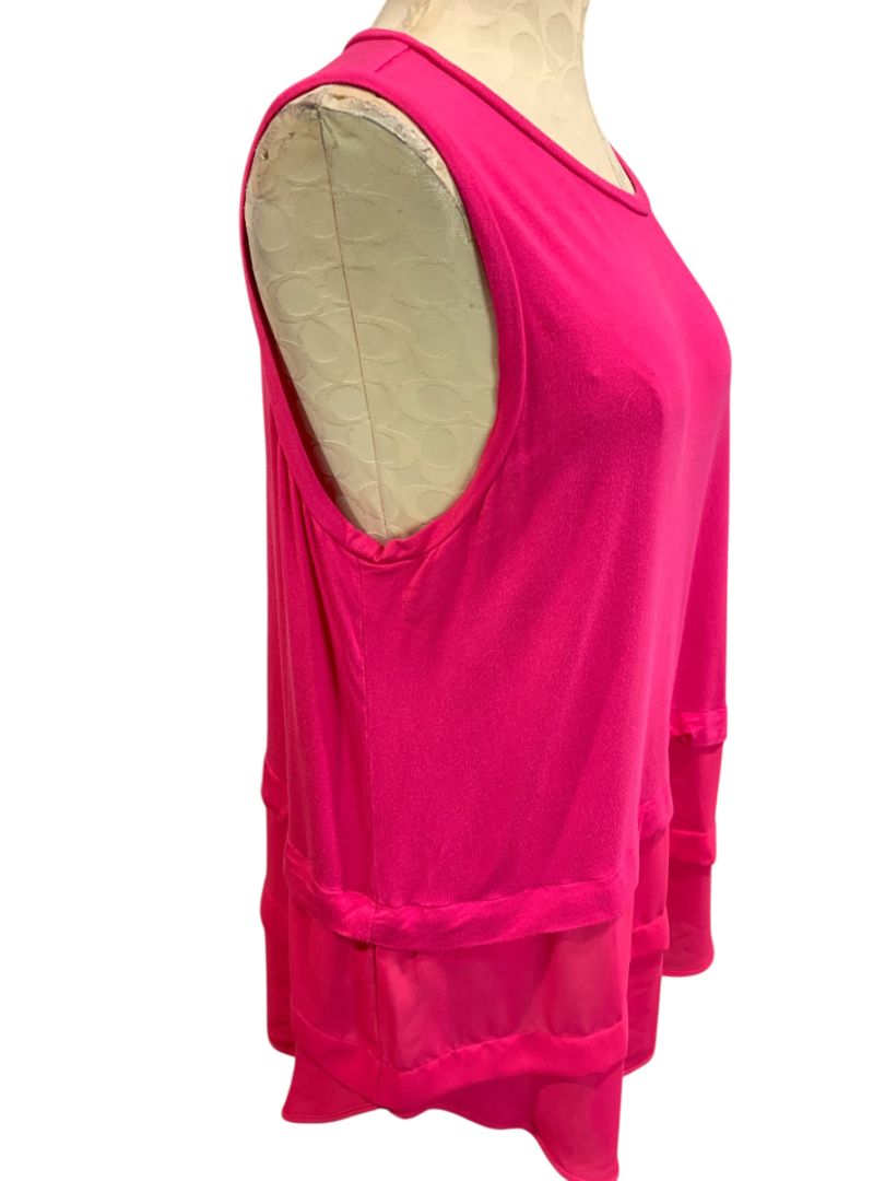 Size XL Michael Kors Hot Pink Womens Tank Top Flounce Hem Soft