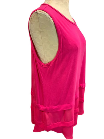 Size XL Michael Kors Hot Pink Womens Tank Top Flounce Hem Soft