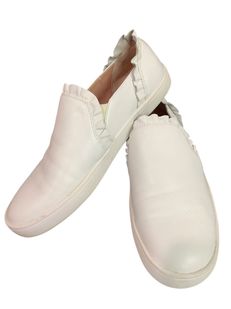 Size 8.5 Kate Spade Lillie White Leather Slip On Sneaker Shoe