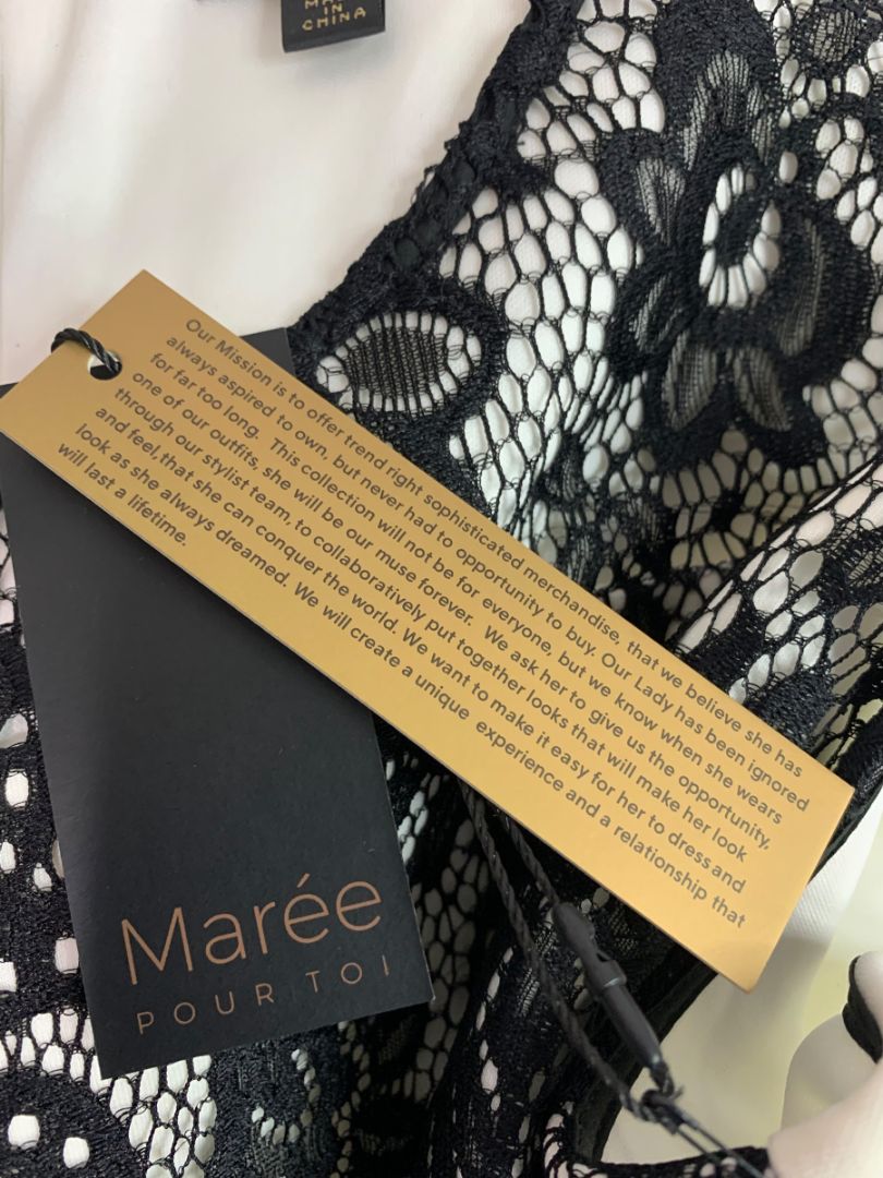 Size 18 Maree Pour Toi New Sheath Dress Ivory Black Lace Sleeveless