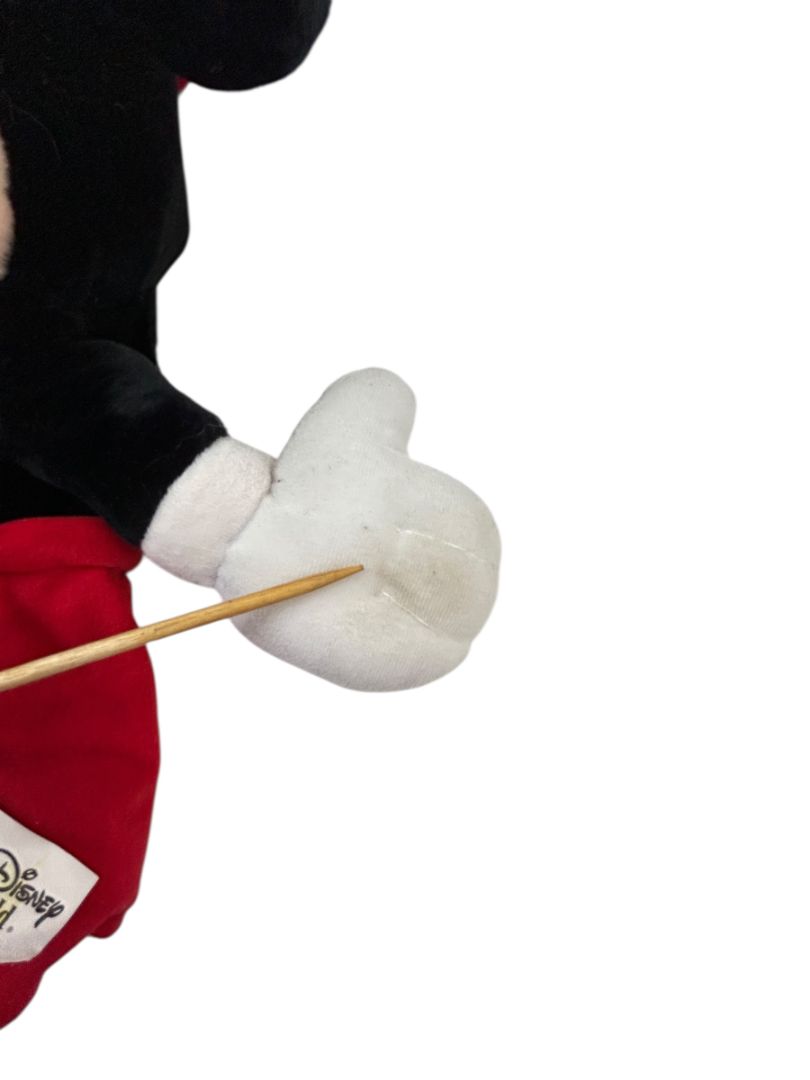Vintage Walt Disney World Mickey Mouse Hand Puppet 12" Plush Red Hat