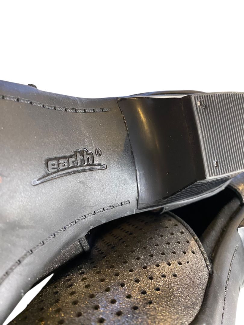 Size 11 Earth Intrepid Womens Pewter Leather Booties Boots Open Toe