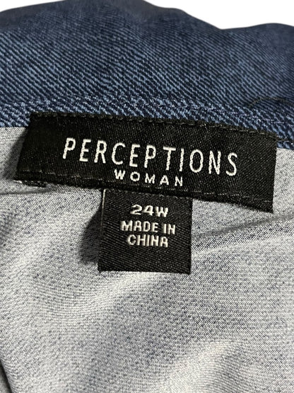 Size 24W Perceptions Woman 2 Piece Dress with Faux Denim Jacket