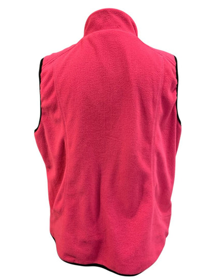 Size XL Oleg Cassini Sport Womens Reversible Fleece Pink Vest Full Zip