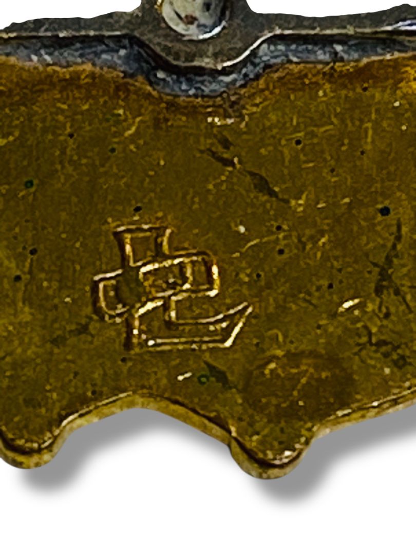 Vintage Girl Scout Friendship Pin Goldtone Flags .75"