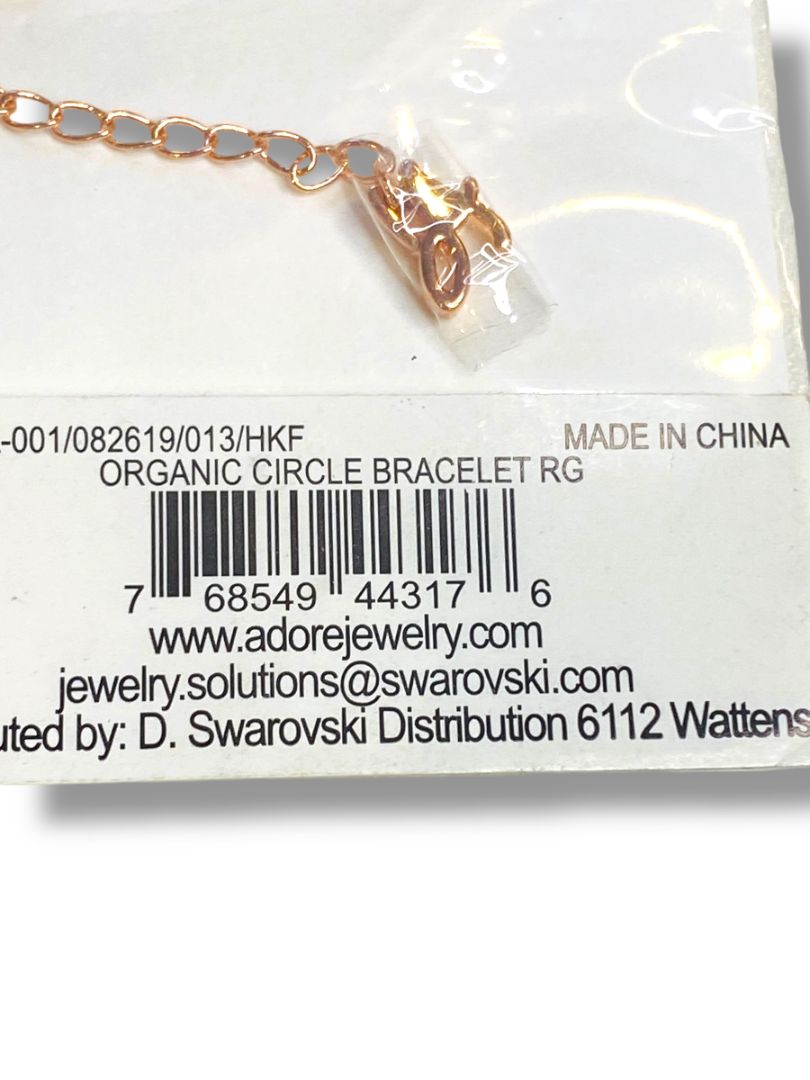 Adore Swarovski Stack and Sparkle Bracelet Rose Goldtone Organic Circle New