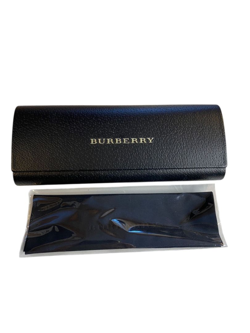 Black Burberry Eyeglasses Case Hard Shell Cleaning Cloth 6.75"l