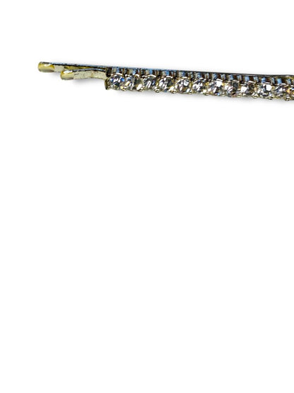 Vintage Rhinestone Bobby Pin Hair Accessory Silvertone 2.25"