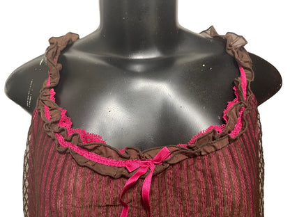 18/20 Cacique Ruffled Strap Pink Lining Sleepwear Nightie Camisole