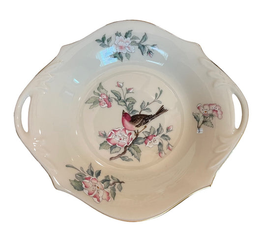 Vintage Lenox Serenade Candy Dish Hand Decorated With 24K Gold Trim 8" x 6"