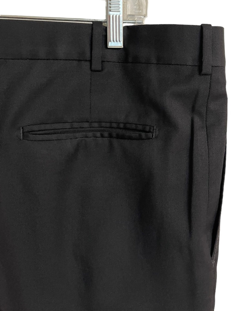 Size 40R di Milano Mens Cuffed Pleated Lorenzo Black Wool Dress Pants