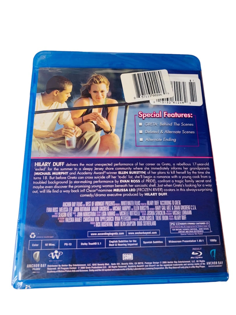 According to Greta Sealed New Blu-Ray Disc Movie Hilary Duff Anchor Bay Films