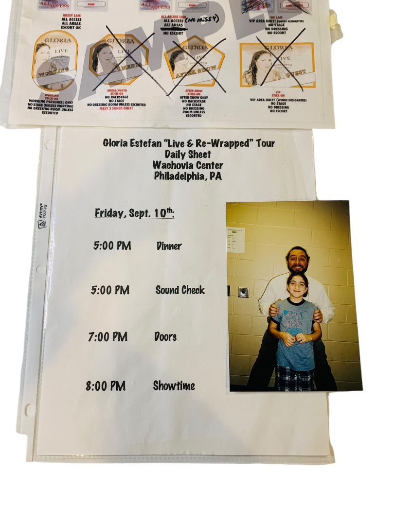 Gloria Estefan Concert Ephemera Backstage 2004 Schedule Live & Re-Wrapped Tour Wachovia Center