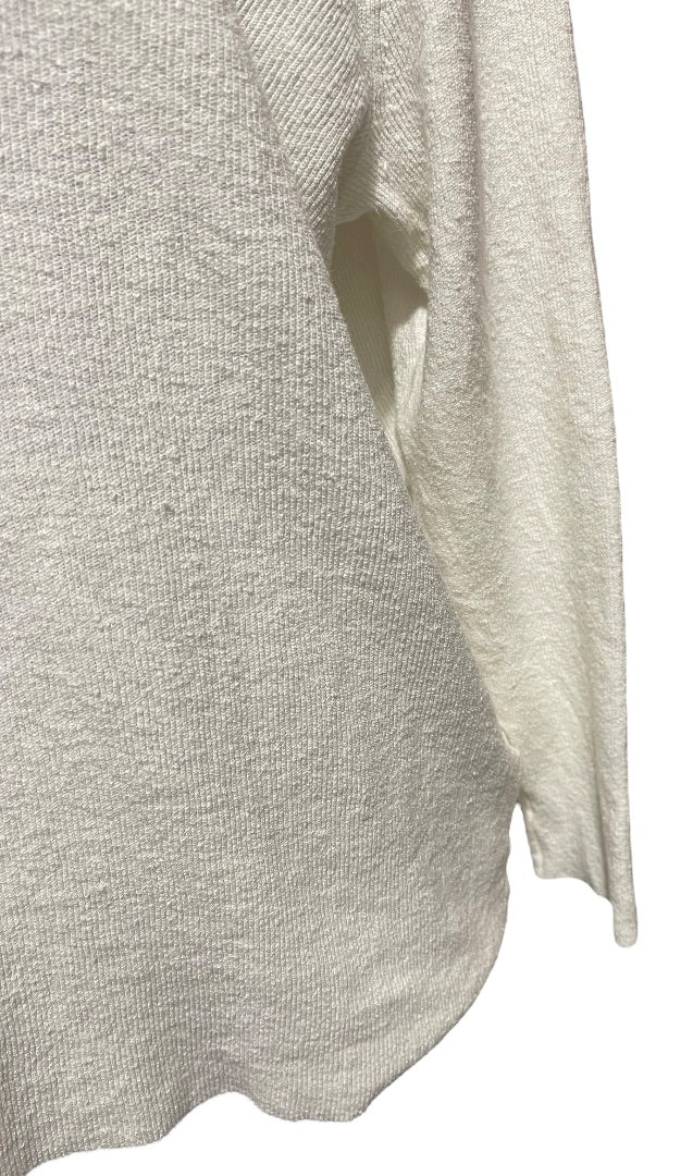 Large Eileen Fisher Linen Blend V-Neck Pullover Sweater Womens