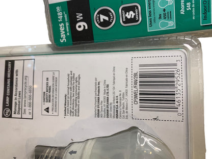 Lot of 4 Sylvania Compact Fluorescent Light Bulb Fan Soft White Mini 9W New