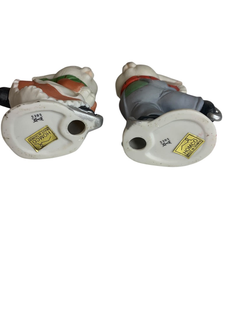 Homco Home Interiors 5305 Ice Skating Bunnies Figurine 4 Inch