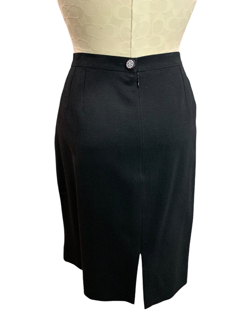 Size 46 (US 14) Morabito Paris Womens Wool Black Straight Suit Skirt