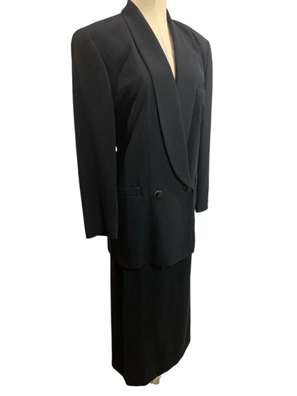 Size 12/14 Linda Allard Ellen Tracy Womens Vintage Skirt Suit 1980s