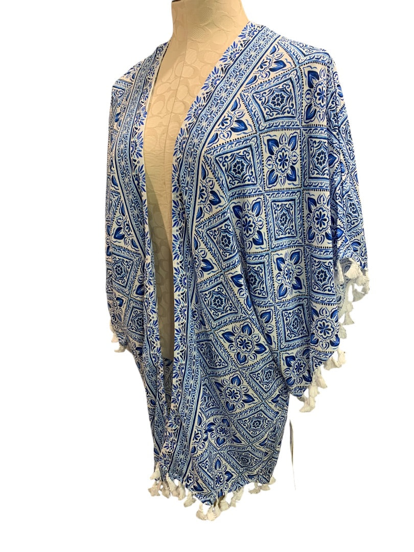 One Size La Blanca Resortwear Womens New Breeze Cover Up Cardigan Kimono