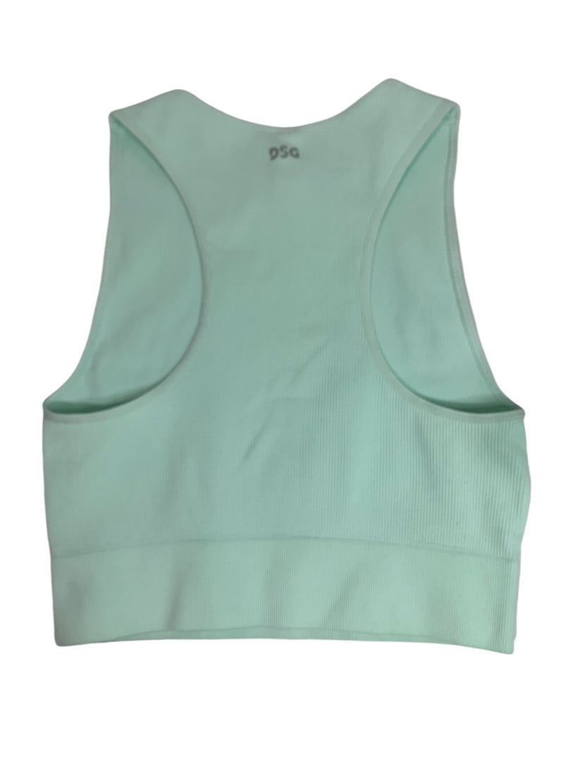 Small DSG Womens Mint Green Activewear Fitted Crop Tank Ribbed