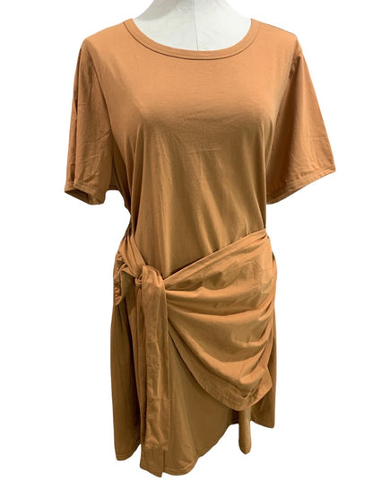 3XL Shein Curve Gold Faux Wrap Waist Tshirt Dress