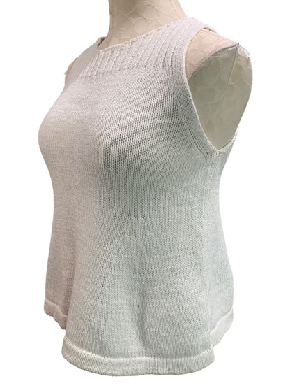 XS Madewell Womens Ivory Sleeveless Pullover Sweater Cotton Blend