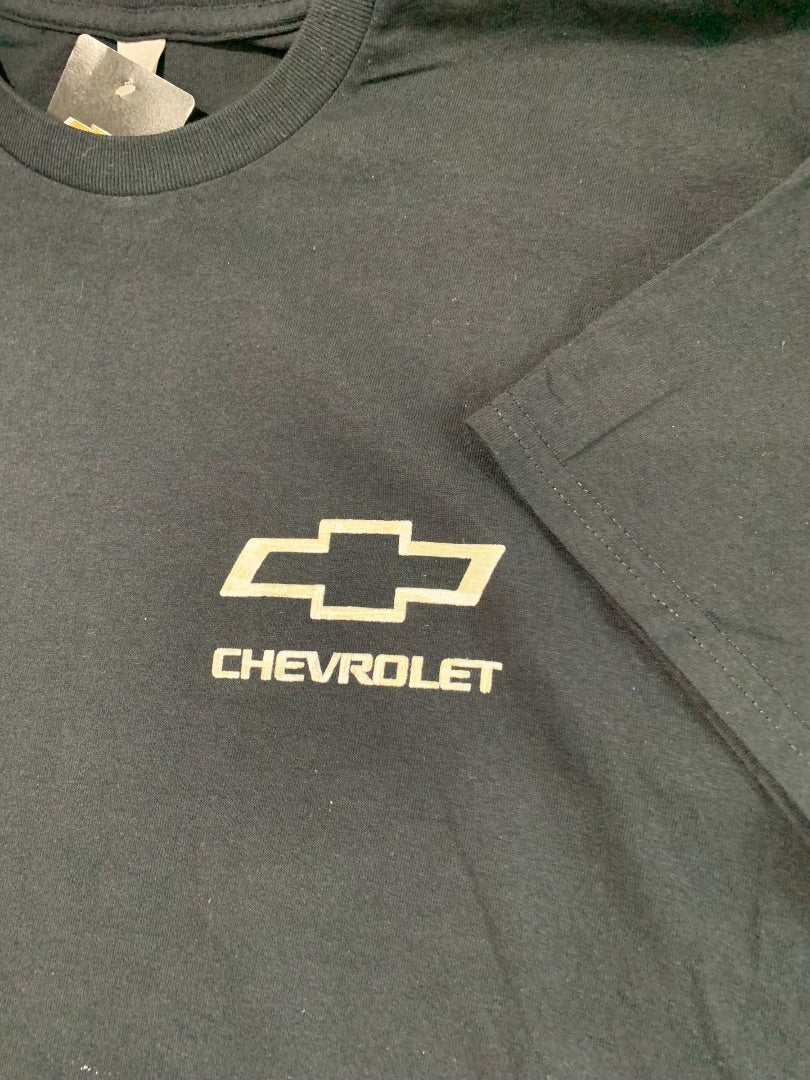 Large Chevrolet GM Official New Short Sleeve Tshirt Flag Black